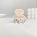 Mini iridescent acetate hair claw clip with rainbow finish for girls and women - Transparent Iridescent