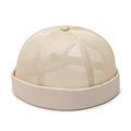 Beigefarbene atmungsaktive Mesh-Docker-Mütze für Damen und Herren im lässigen Design - Verstellbar / Beige