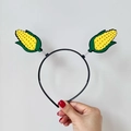 Cute corn headband with yellow corn on springs for creative party and festival hair styling - Corn Hairband