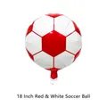 18 inch red and white soccer ball foil balloon for sports themed party decoration - 18 Inch Red and White Soccer Ball