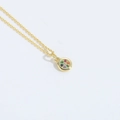 Collier Arbre de Vie doré avec cristaux arc-en-ciel colorés sur une chaîne fine - Zircone Ronde