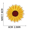 Toppa ricamata dettagliata di un girasole colorato di 6 cm con trama di punti vivida - Stile Girasole Medio (W18MF-115-02)