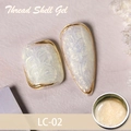 Thread Shell Gel nail polish in LC-02 pearl beige with textured spiral shimmer finish - Aurora Yellow (LC-02)