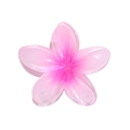 Pink gradient plumeria flower hair claw clip made of resin for elegant women - Magenta - 8cm