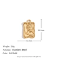 Rectangular Palm Leaf Pendant - Gold
