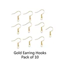 Lot de 10 crochets d'oreilles dorés avec bobines et boucles pour bijoux DIY artisanat - Crochets d'Oreilles Dorés 10pcs