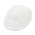 Detailed view of the breathable mesh fabric and stitching on a white flat cap - One Size(Adjustable) / Pure White