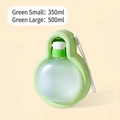 Portable green pet water bottle with lanyard in 350ml and 500ml sizes for dogs - Small 350ml / Green