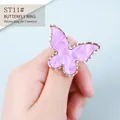 Paleta de anillo de mariposa con patrón de mármol lavanda y borde metálico dorado - Estilo Mariposa (ST11#)