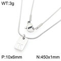 Zilveren ketting met vierkante hanger letter K gravure en fijne slangenketting sieraad - Zilveren Letter K (KN293411-Z)