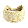 Elastisches Boho-Yoga-Stirnband mit lebhaftem gelb-weißem Blumenmuster für Damen - Gelb Weißes Kleines Blumenmuster (#145)