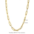 Dettaglio collana a maglia intrecciata dorata da 7 mm con misure e catena di estensione - Oro