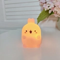 Cartoon bunny night light emitting soft warm yellow glow made of soft vinyl material - Small - Pink Rabbit