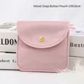 Smoky pink velvet jewelry pouch with metal snap closure, 10x10cm elegant gift bag - 10x10cm / Smoke Pink
