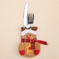 Christmas reindeer cutlery holder set with red plaid scarf and holiday reindeer design - Star Reindeer