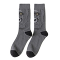 Macro view of knit crew socks featuring realistic gorilla face with yellow eyes - 9-Medium Grey Realistic Gorilla