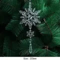 233mm crystal acrylic double-layer snowflake pendant with teardrop drop for Christmas tree - 233mm Snowflake Pointed Bead