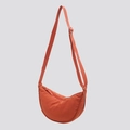 Borsa a tracolla minimalista in nylon arancione a forma di mezzaluna con tracolla regolabile - Arancione
