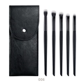 Set of 5 professional eye makeup brushes with a black faux-leather storage pouch - Black 5Pcs Eye Brush Set