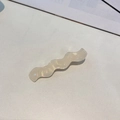 Elegant wavy hair claw clip in creamy white pearlescent finish for hair styling - Iridescent Wave Style(FJ305)