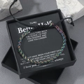 Macro shot of colorful rainbow stainless steel woven chain bracelet in a gift box packaging - Rainbow Dragon Chain With Gift Box