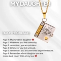 Golden and silver book-shaped necklace with engraved message pages inside for daughters - 20 Two-tone Hands Daughter Style
