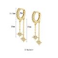 24k gold-plated hexagram star tassel earrings with cubic zirconia stones for women - Star Tassel Pendant / Gold