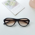 Retro Oversize Sonnenbrille mit schwarzem Rahmen und braunem Farbverlauf für Damen - Schwarzer Rahmen Farbverlauf Tee