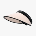 Beige UV protection sun visor with black rim and elastic strap for outdoor sports - Adjustable / Beige
