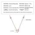 Rose gold S925 silver necklace with heart pendant and 2mm D color moissanite stones - T Heart Rose Gold