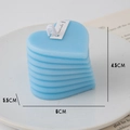 Candela profumata a forma di cuore blu cielo per decorazioni domestiche - Cuore a Spirale (Rosmarino Menta) / Blu
