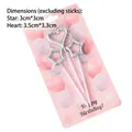 Silver star and heart shaped spiral birthday candles in pink blister packaging - Gilded Fairy Candle Silver / 3pcs / Silver