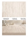 Alfombra de salón moderna color crema con rayas abstractas y superficie antimanchas - Blanco Caído