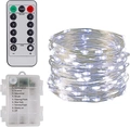 Kaltweißer Kupferdraht - Wasserdichtes Batteriefach + Fernbedienung / 2M 20LEDs