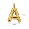 14K gold-plated stainless steel letter A puffy pendant with 18mm by 14mm dimensions - Letter A