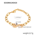 Bracciale a serpente in acciaio inossidabile dorato con strass cechi e catena regolabile - Bracciale Oro