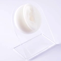 Realistic white silicone ear model with clear acrylic display stand for piercings - White-Right Ear