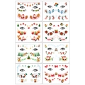 Set di 8 tatuaggi temporanei natalizi colorati per bambini per feste e spettacoli teatrali - Serie di Natale / 12x15.8cm