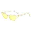 Retro cat-eye sunglasses with transparent frames and bright yellow lenses - Transparent Yellow Frame Yellow Lens