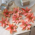 Set van 8 rode en gouden glitter kunstmatige kerststerren voor de kerstboomdecor - Set van 8 / Rood