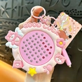 Cute pink angel bear magnetic steel ball drawing board keychain toy for stress relief - Angel Bear Magnetic Drawing Board / Pink