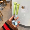 Green frog stainless steel fork and spoon set with portable case for students - Frog Spoon Fork Set (With Box)