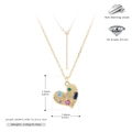 Detailed size chart of S925 sterling silver heart pendant with dimensions and specifications - 925 Silver / 925 Silver Yellow Gold Plated