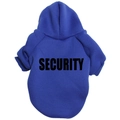 Navy blue pet hoodie with SECURITY lettering, warm fleece lining for large dogs - Blue-Black Label