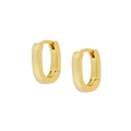 Modern chunky gold U-shaped hoop earrings with a polished finish and minimalist design - JQH0151-Gold U-Shape Hoop