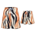 Tiger stripe print beach shorts in orange and black for family matching outfits - Dark Stripe Print / 104
