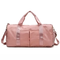 Pink large-capacity sports gym bag with dry-wet separation and detachable shoulder strap - Pink