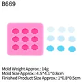 Stampo in silicone rosa a 9 mini nuvole per creazioni in resina e decorazioni per torte - 1# Rosa - Nuvola a 9 Fori (B669)