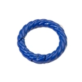 Blue twisted spring gate ring with spiral texture for DIY keychain making - Outer Diameter 28mm / Lacquer Royal Blue