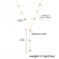 Gedetailleerde maattabel voor de gouden hartvormige lange Y-ketting van roestvrij staal - Gouden Hart Y-ketting / 88+5cm